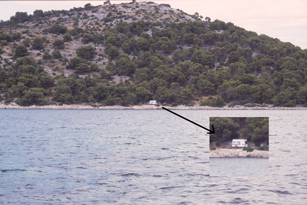 Een caravan op een van de Kornati eilanden.