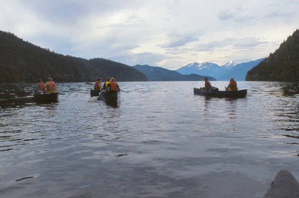 Met de kano op Clearwater Lake.
