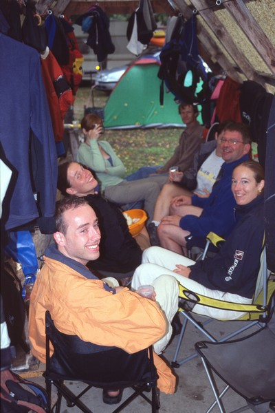 Ontbijt in het drooghok.