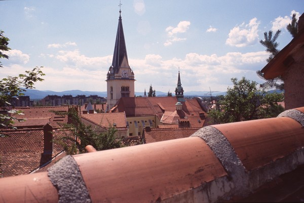 Het centrum van Ljubljana.